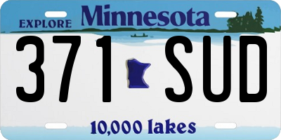 MN license plate 371SUD
