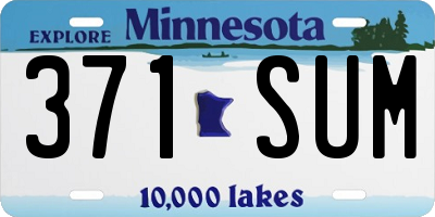 MN license plate 371SUM