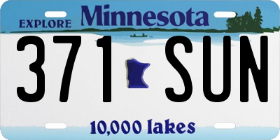 MN license plate 371SUN