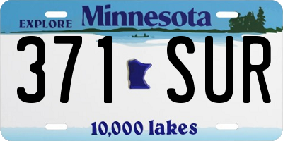 MN license plate 371SUR