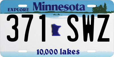 MN license plate 371SWZ