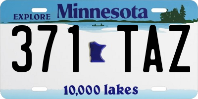 MN license plate 371TAZ