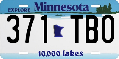 MN license plate 371TBO