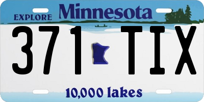 MN license plate 371TIX