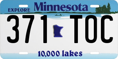 MN license plate 371TOC