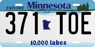MN license plate 371TOE