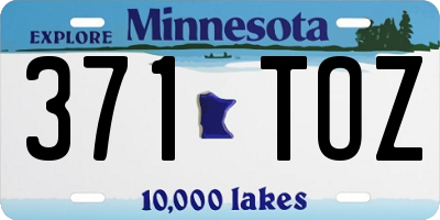 MN license plate 371TOZ