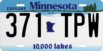 MN license plate 371TPW