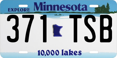 MN license plate 371TSB