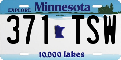 MN license plate 371TSW