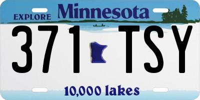MN license plate 371TSY