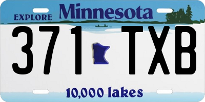 MN license plate 371TXB
