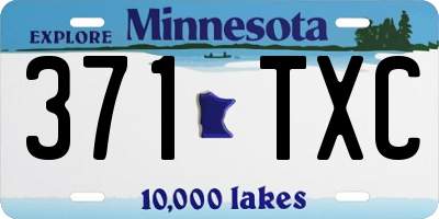 MN license plate 371TXC