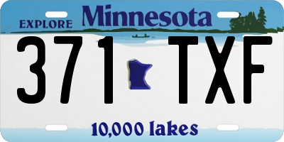 MN license plate 371TXF