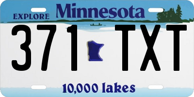 MN license plate 371TXT