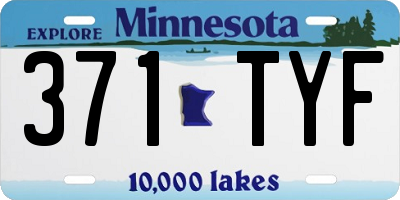 MN license plate 371TYF