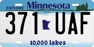 MN license plate 371UAF