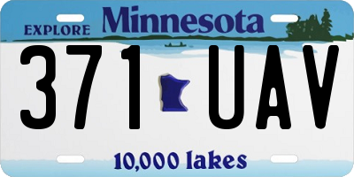 MN license plate 371UAV