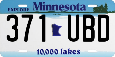 MN license plate 371UBD