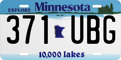 MN license plate 371UBG