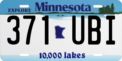 MN license plate 371UBI