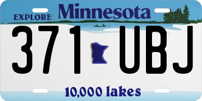 MN license plate 371UBJ