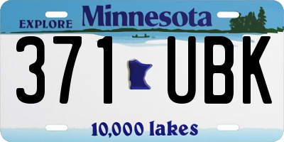 MN license plate 371UBK