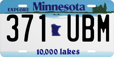 MN license plate 371UBM