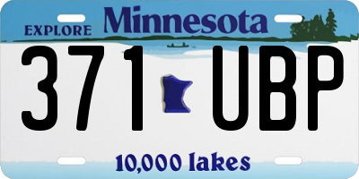 MN license plate 371UBP