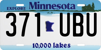 MN license plate 371UBU