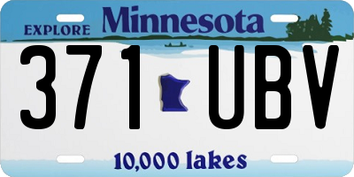 MN license plate 371UBV