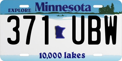 MN license plate 371UBW
