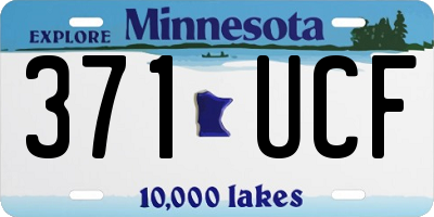 MN license plate 371UCF