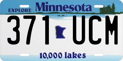 MN license plate 371UCM