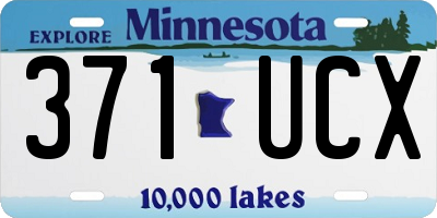 MN license plate 371UCX