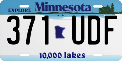 MN license plate 371UDF