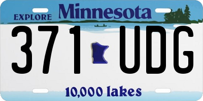MN license plate 371UDG