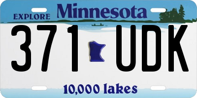 MN license plate 371UDK