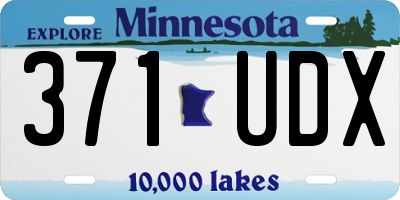 MN license plate 371UDX