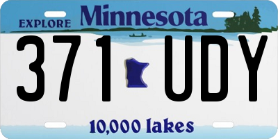 MN license plate 371UDY