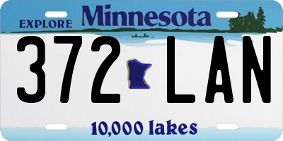 MN license plate 372LAN