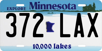 MN license plate 372LAX