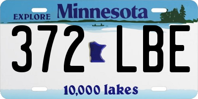 MN license plate 372LBE