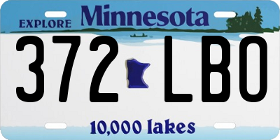MN license plate 372LBO