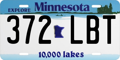 MN license plate 372LBT
