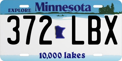 MN license plate 372LBX