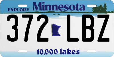 MN license plate 372LBZ