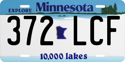 MN license plate 372LCF