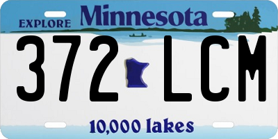 MN license plate 372LCM