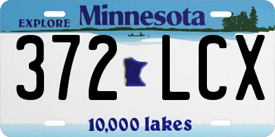 MN license plate 372LCX